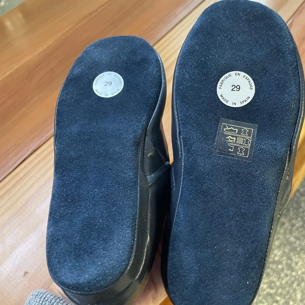 Kids Black Leather Shoes, 39